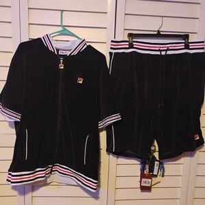 Fila Navy Tracksuit with Red and White Trim